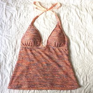 Hobie Tankini Swimsuit Top Tie Neck Swimwear